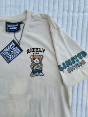 Rizzly Bear Limited Edition Graphic T Shirt Cream Beige Streetwear Mens Size M