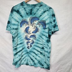 Vintage 1991 Mike DuBois Ocean Dolphin Turquoise Tie Dye Grateful Dead Rare L