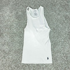 Polo Ralph Lauren Tank Top Mens Large White Ribbed Cotton Undershirt Logo Pony