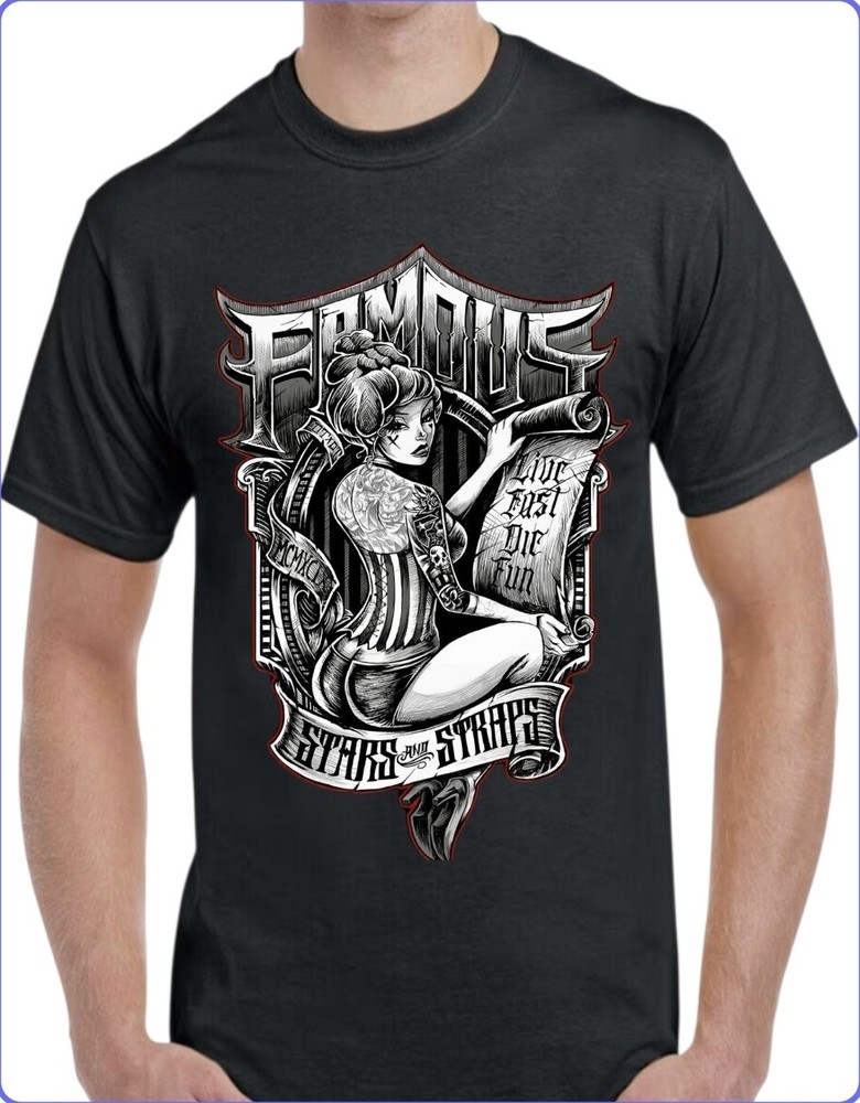 Tattoo Graphic Black Men’s T-Shirt Small To 3X-Large Style #13