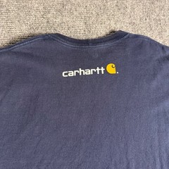 Carhartt Mens XL Long Sleeve Graphic T-Shirt Navy Blue Logo Workwear Tee