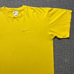 Vintage 90s Nike White Tag Shirt XL Yellow Embroidered Mini Swoosh Made In USA