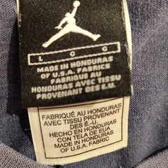 Jordan Jumpman Logo Blue Graphic Print Short Sleeve Crew Neck T-Shirt L Vintage