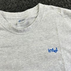 Vintage Intel Inside T Shirt Pentium 4 HT Extreme Edition y2k XL Gray PC Compute