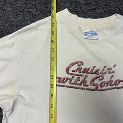 Vintage 90s RARE Soho Natural Soda White Single Stitch Promo T-Shirt Mens Sz L