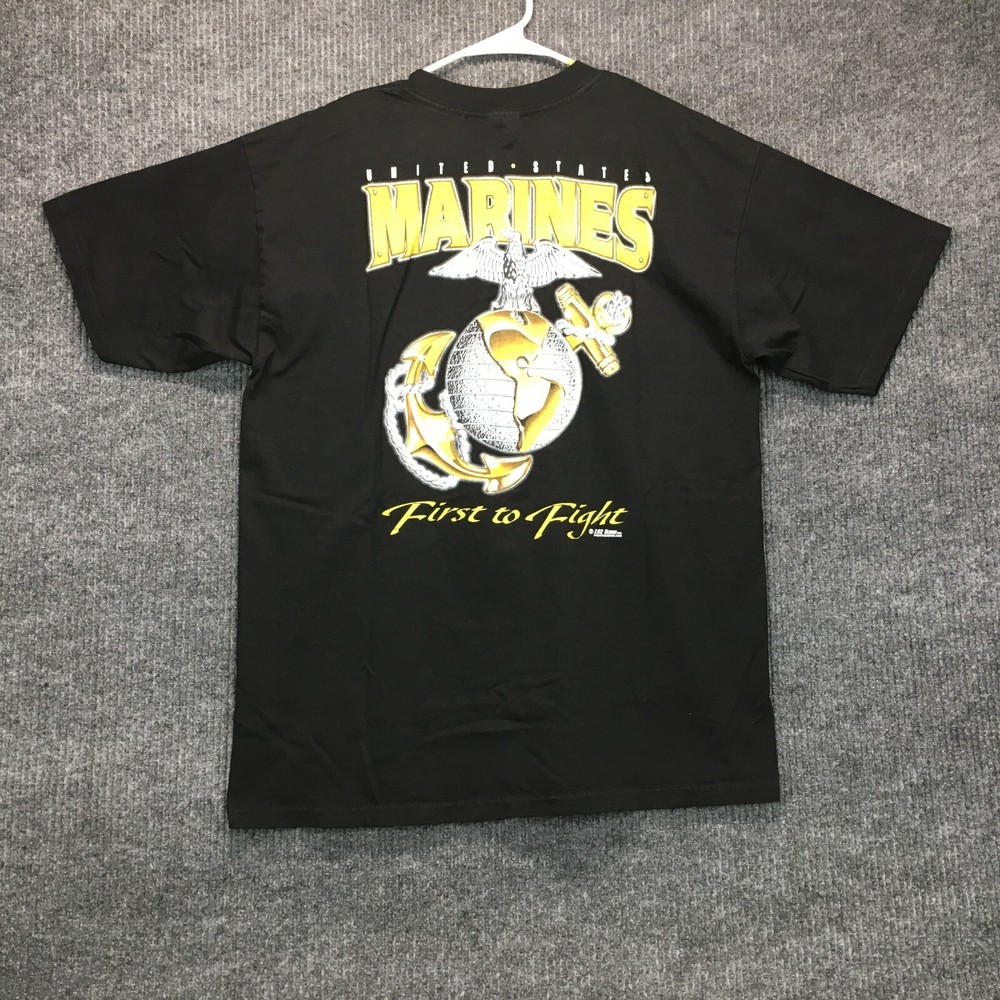7.62 Design United States Marines Shirt Men Large Black Short Sleeve First Fight