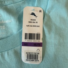 Tommy Bahama Wheel Deal Tee NWT XXL Golf Cart Sea Sprite Blue Pocket