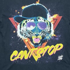 Alab Clothing Mens Size L Graphic T Shirt Can’t Stop Retro Tiger Space Throwback