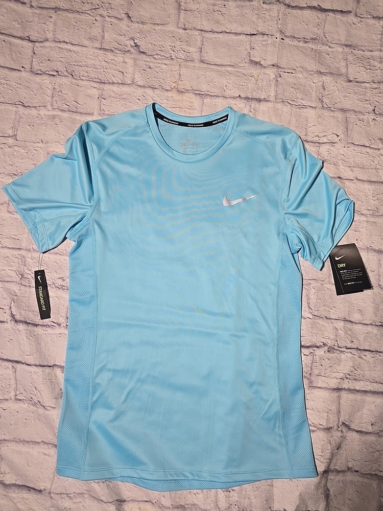 Nike Men Dri-FIT Miller Mesh Top Tee Shirt Polyester AT3951-496 Blue NWT Size S