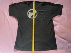 Vintage 80s Selvedge Chest Pocket Tee Shirt Mens Medium Black Thrashed Graphic