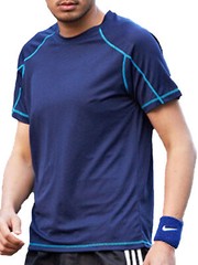 Men Swim Shirt Short Sleeve Uv Shirt Athletic Quick Dry Tshirt Tee New