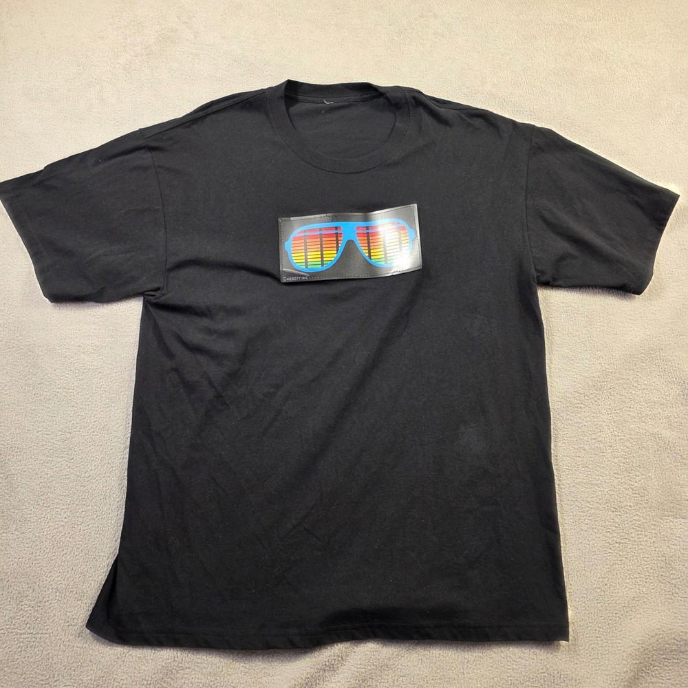 Keseff Inc LED Equalizer T-Shirt Mens XL Black Excellent Sound Activated Rave