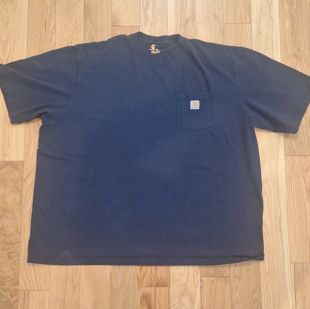 Carhartt K87 Navy Original Fit Pocket Logo Crew Neck T-Shirt Men 4XL Regular