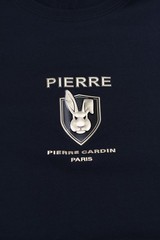 Pierre Cardin T Shirt Size M Extra Slim Fit Black Logo Stretch Cotton Elastane
