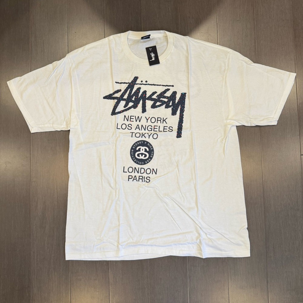 NEW XL Stussy X Nike World Tour S&S Collection Tee White