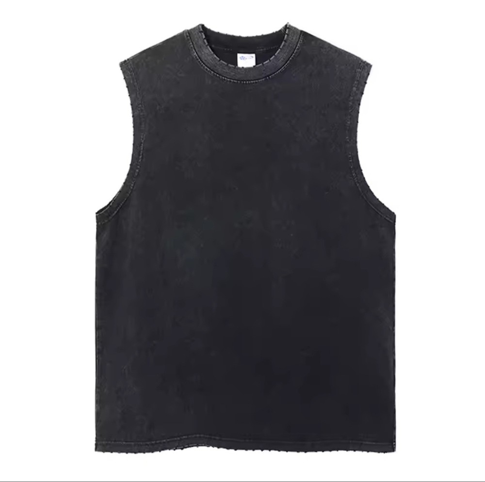 Mens Tank Top Muscle Shirt Sleeveless T-Shirt Vintage Acid Wash No Print Mix