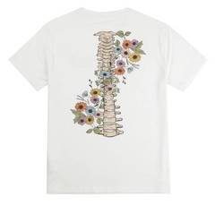 Grow Through It Women Mental Health Shirt Positive Saying Flower Skeleton L