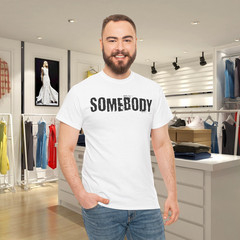 Somebody Distressed Bold Typography Minimalist T-Shirt