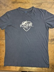 Kuhl Men’s Large T Shirt Born in the Wild Wildfibre Organic Cotton Navy Tee Logo