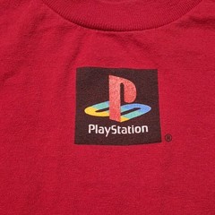 Vintage 90s PlayStation Promo T-Shirt Red Sony SCEA Employee Lee Single Stitch M