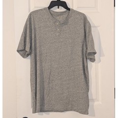 J. Crew Men XL Relaxed Vintage Jersey Henley Shirt Heather Grey NWOT $45
