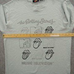 Rolling Stones x MTV Shirt Mens Medium Gray Graphic Print Band Rock 80s 90s 70s