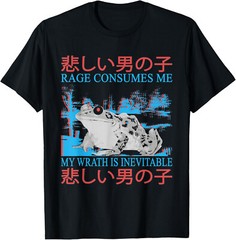 Rage Consumes Me Vintage Horror Japanese Frog Meme T-Shirt Gift for Dad, Mom