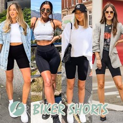 4 Pack Biker Shorts for Women – 8″ High Waist Tummy Control Workout Yoga Runn…