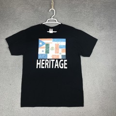 Jerzees Shirt Mens Large Black Dri-Power Active Heritage Flags Graphic T-Shirt