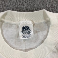 vtg stafford shirt mens XXL white black tee single stitch 4
