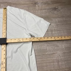 Free Fly Henley Mens Large Bamboo Viscose Gray White Stripe Short Sleeve Tee