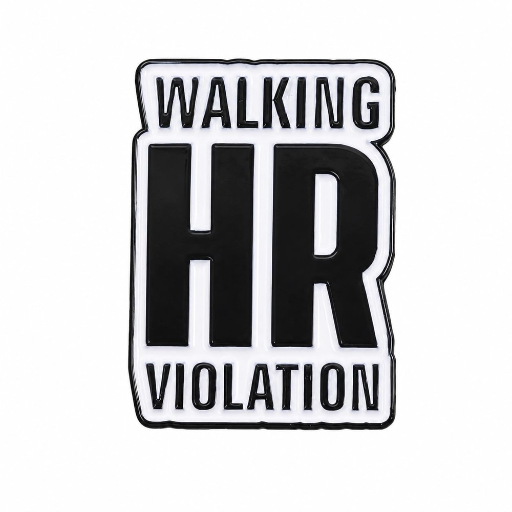 Funny Office Pin – Enamel Humor Work Joke Pins Brooch with Walking HR Violati…