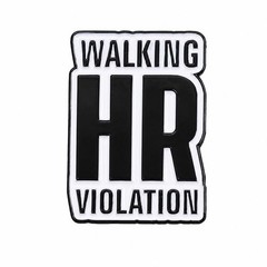 Funny Office Pin – Enamel Humor Work Joke Pins Brooch with Walking HR Violati…