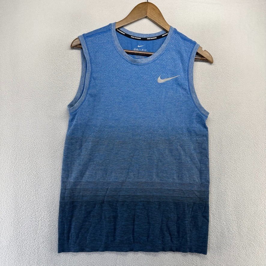 Nike Running Tank Top Men’s Small Blue Seamless Lightweight Training Sleeveless