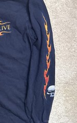 Vintage Harley Davidson 2005 Flames & Skulls Shirt Double Sided Made USA Sz Med