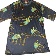 Vintage Japanese Script Graphic Shirt XXL Samurai Anime Y2K
