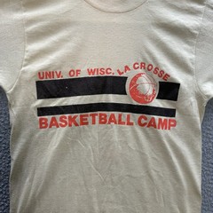 Vintage Screen Stars Shirt Adult Small Tan Single Stitch UW Lacrosse Wi 80s