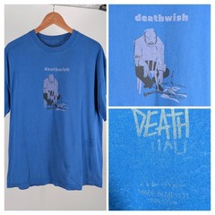 Deathwish Skateboards Death Chair T Shirt Blue XL Thrashed Brian Romero Thrashed