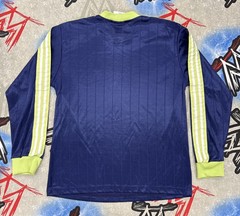 adidas Satin Long Sleeve Soccer Tre-Foil Blue Men’s M T-Shirt