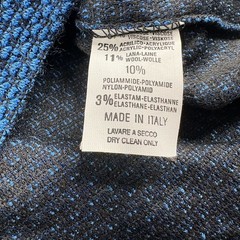 Giorgio Danieli Men’s Blue Striped Mock Neck Textured Weave T Shirt Large
