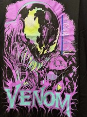 Marvel Venom Graphic Short Sleeve T-Shirt Large Black Neon Purple Green NWT