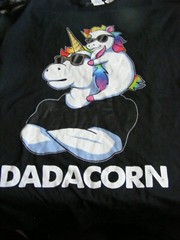 Port And Company Dadacorn Unicorn Tee T Shirt Black SS Adult XL 100% Cotton New