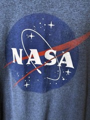 Fifth Sun NASA Logo T-Shirt Heather Blue Graphic Tee XXL Navy Mens 2XL Unisex