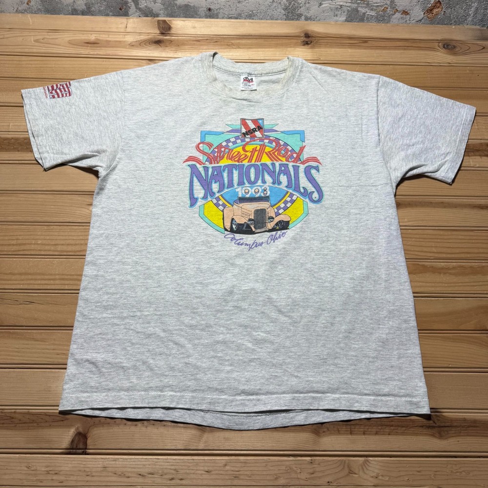 Vintage 1998 NSRA Street Rod Nationals Columbus Ohio Graphic T-Shirt USA – XL