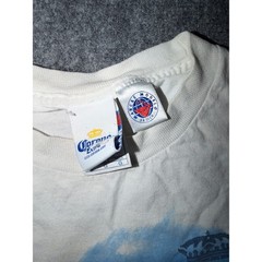 Vintage 2008 Corona Extra Beach Graphic T-Shirt Mens Large White Beer Tee