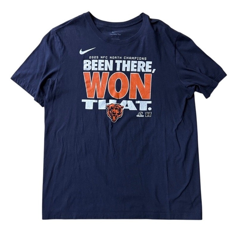 Nike Chicago Bears 2025 NFC North Champions Been There Won That Navy Shirt Large