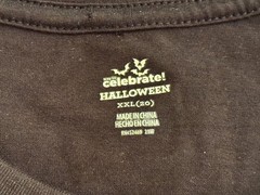 Way To Celebrate BOO Halloween Short Sleeve Crew Neck Black T-Shirt 2XL