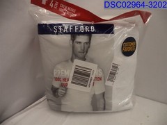 Qty= 4 (1 Pack of 4) Size= Large, Stafford Men’s White Crew Neck T-Shirts