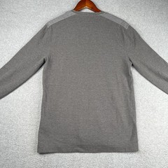 Banana Republic Long Sleeve Henley Casual Waffle Knit Gray Mens Medium