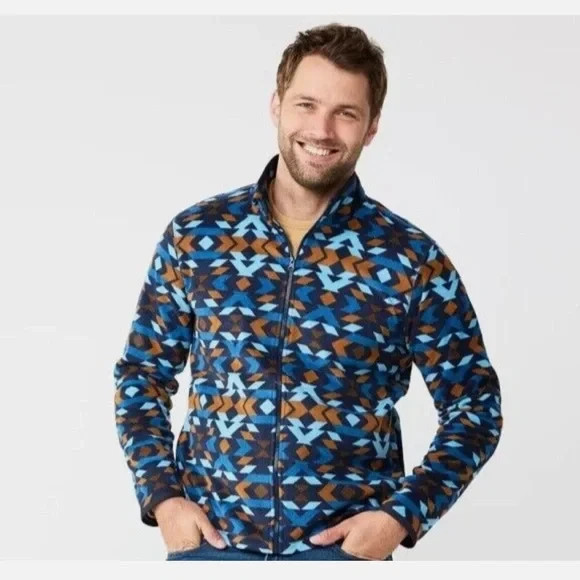 New large Sonoma Mens fleece full zip retails $50 Pit 23.5 Length 27.5